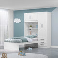 Guarda-roupa Infantil com Cama 4 Portas 3 Gavetas