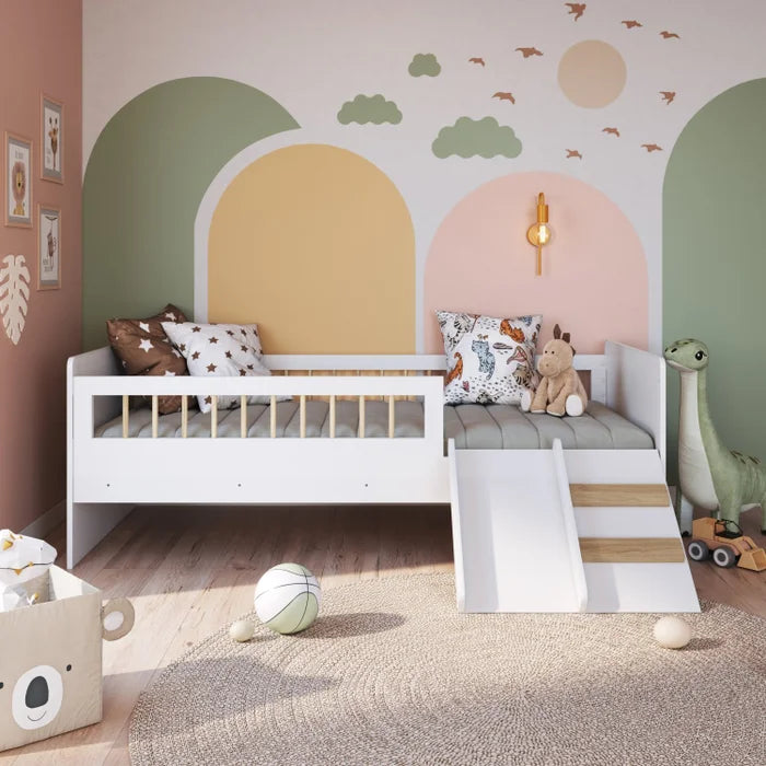 Cama Montessoriana de Solteiro com Escorrega