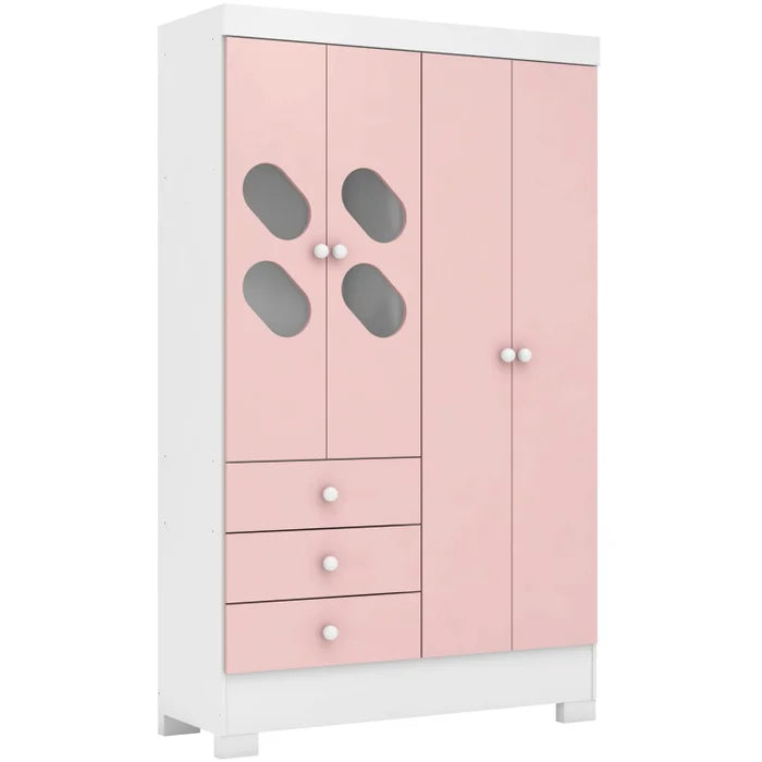 Guarda Roupa Baby Infantil 4 Portas e 3 Gavetas
