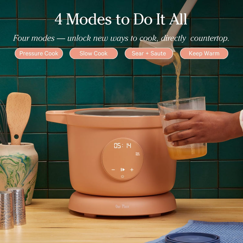 Our Place Dream Cooker | Multicooker de 6 litros | 4 modos versáteis | Cozinhe com pressão, cozimento lento, sele e refogue, mantenha aquecido | Liberação de vapor sem mãos | Painel de controle