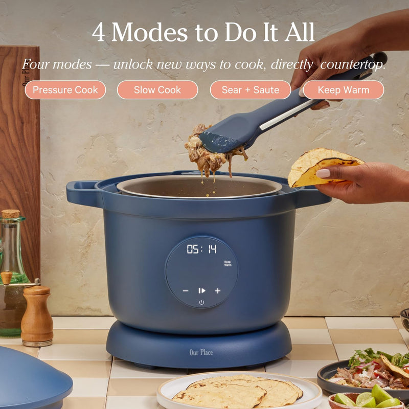 Our Place Dream Cooker | Multicooker de 6 litros | 4 modos versáteis | Cozinhe com pressão, cozimento lento, sele e refogue, mantenha aquecido | Liberação de vapor sem mãos | Painel de controle