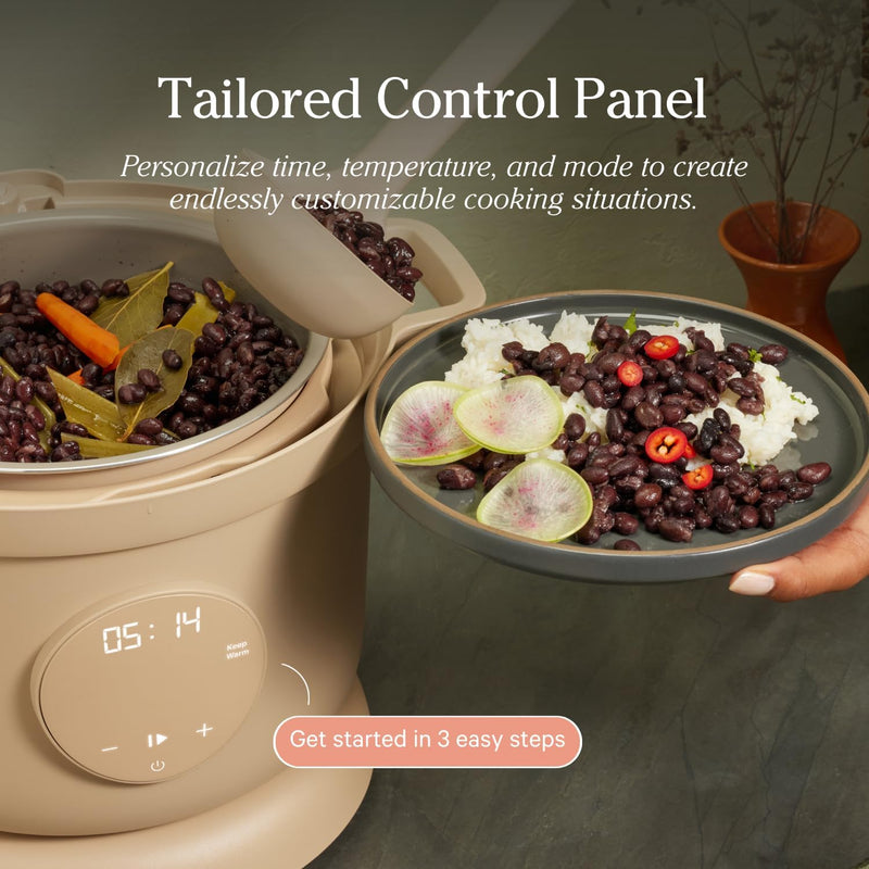 Our Place Dream Cooker | Multicooker de 6 litros | 4 modos versáteis | Cozinhe com pressão, cozimento lento, sele e refogue, mantenha aquecido | Liberação de vapor sem mãos | Painel de controle