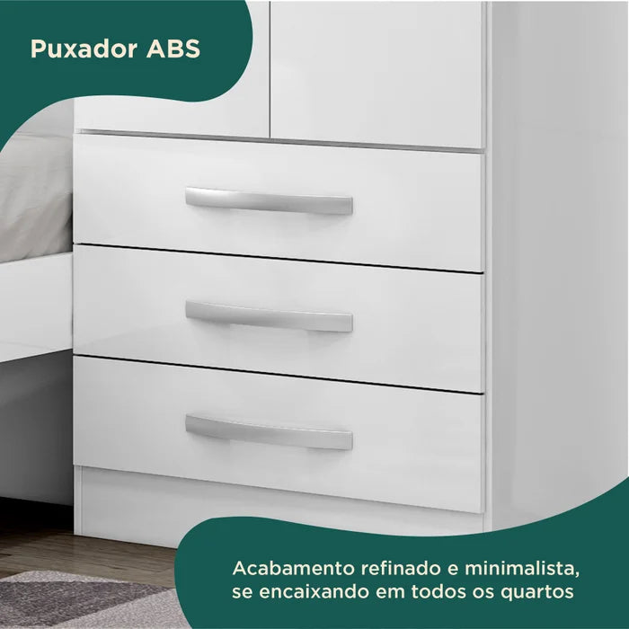 Guarda-roupa Infantil com Cama 4 Portas 3 Gavetas