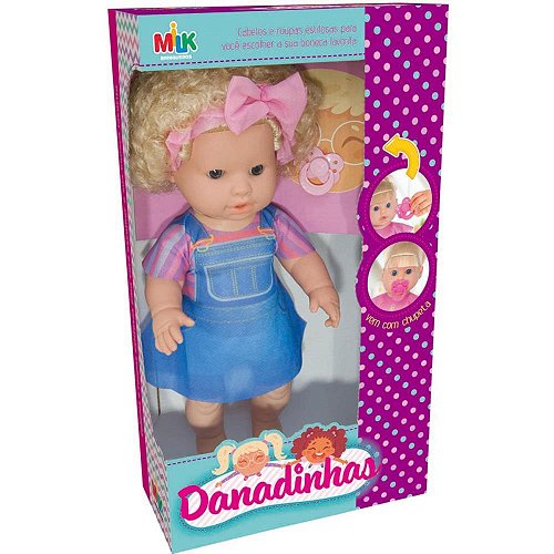 Boneca Danadinha Negra 33CM