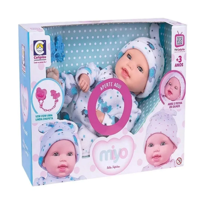 Boneca Miyo Menino Com Sons De Bebê
